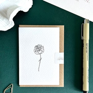 Mini carte de voeux simple tige | cartes de visite | botanique | Carton de correspondance vierge A7 | mini impression | Anniversaire | Merci.