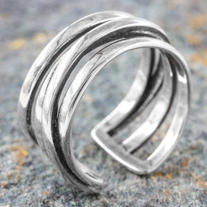 Silver ring silver 925 ring adjustable open R0827 silver ring, women's rig, band ring, flexible,