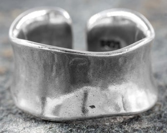 Silberring Silber 925 Ring Verstellbar Offen  R0842  breit, Silberring, Damenrig, Bandring,  flexibel