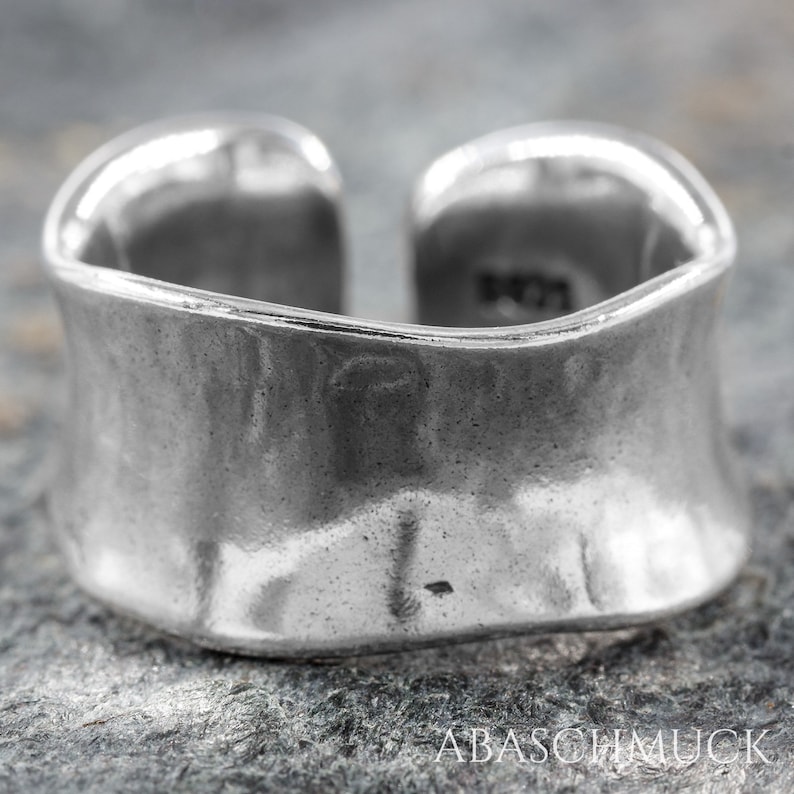 Silberring Silber 925 Ring Verstellbar Offen R0842 breit, Silberring, Damenrig, Bandring, flexibel Bild 1