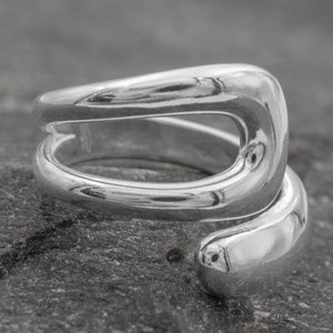 Silver Ring Silver 925 Ring Adjustable Open R0903 Silver Ring, Women's Rig, Bandring Modern, Simple, Noble