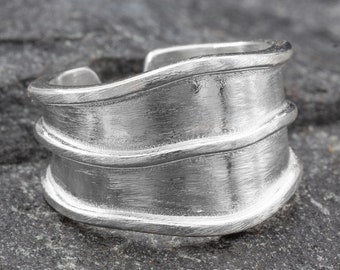 Silberring Silber 925 Ring Verstellbar Offen  R0749  breit, Silberring, Damenrig, Bandring,  flexibel