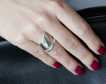 Silberring Silber 925 Ring Verstellbar Offen  R0807  Silberring, Damenrig, Bandring,  flexibel, breit