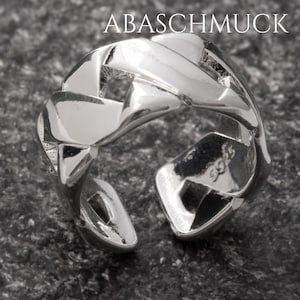 925 silver ladies&#39; ring adjustable, braided design, shiny & modern, elegant, flexible style ring, statement ring