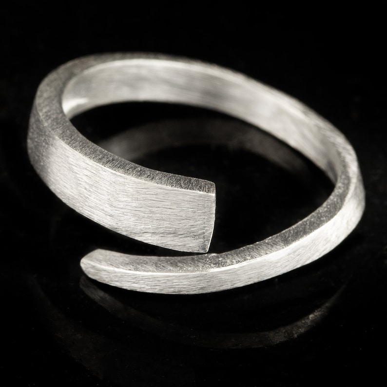 Silberring Silber 925 Ring Verstellbar Offen R0647 Silberring, Damenrig, Bandring, flexibel, Bild 6