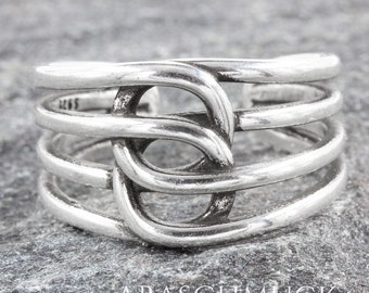 Zilveren Ring Zilver 925 Ring Verstelbare Open R0737 breed, Zilveren Ring, Lady's Rig, Bandring, Flexibel