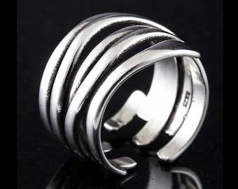 Silver Ring Silver 925 Ring Adjustable Open R0710