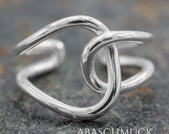 Silver Ring Silver 925 Ring Adjustable Open R0761 Silver Ring, Women's Rig, Bandring, Flexible