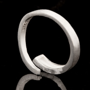 Silberring Silber 925 Ring Verstellbar Offen R0647 Silberring, Damenrig, Bandring, flexibel, Bild 3