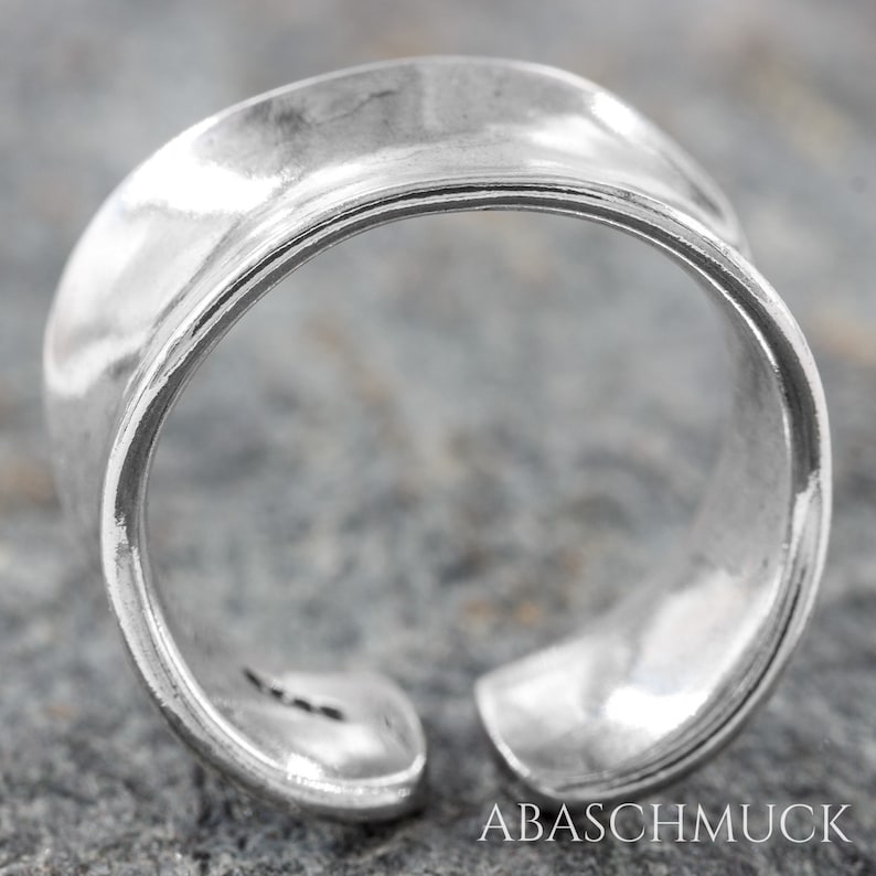 Silberring Silber 925 Ring Verstellbar Offen R0842 breit, Silberring, Damenrig, Bandring, flexibel Bild 8