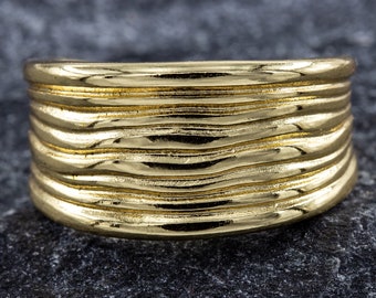 Silberring Silber 925 Ring Verstellbar Offen  R0862  Silberring, Damenrig, Bandring,  flexibel, vergoldet