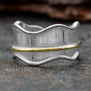 Silver ring silver 925 ring adjustable open R1032 wide, silver ring, women's ring, band ring, flexible
