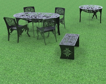 Garden furniture.dxf cnc plasmas laser cuttable stencil vector clip art cut pattern vinyl decor wall art