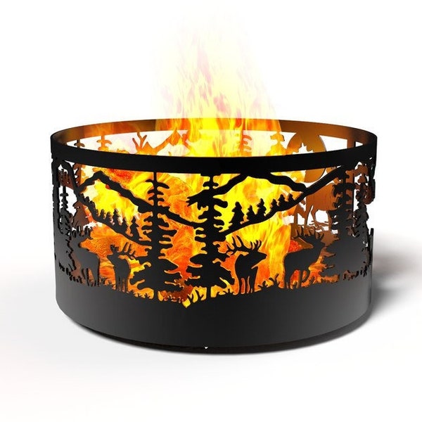 Fire bowl. Forest animals.cnc laser and plasma cutting plan, dxf file cnc plasmas laser cuttable