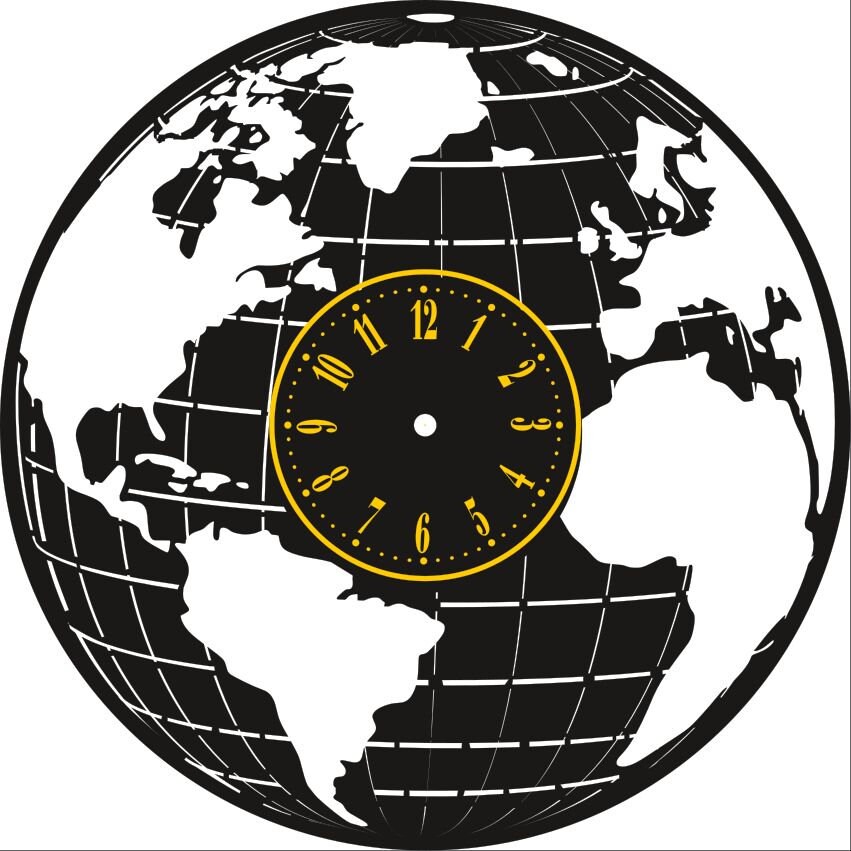 Laser Cut World Map Wall Clock Svg File Wall Clock Etsy UK