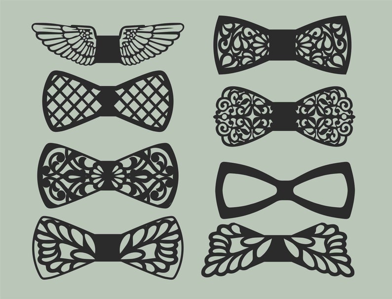 Bow ties.Laser cut Files SVG DXF CDR vector plans, files Instant download, cnc pattern, cnc cut, laser cut image 2