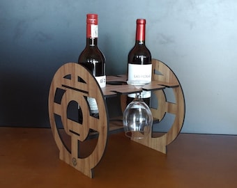 Wine chariot.Laser cut Files SVG DXF CDR vector plans, files Instant download, cnc pattern, cnc cut, laser cut