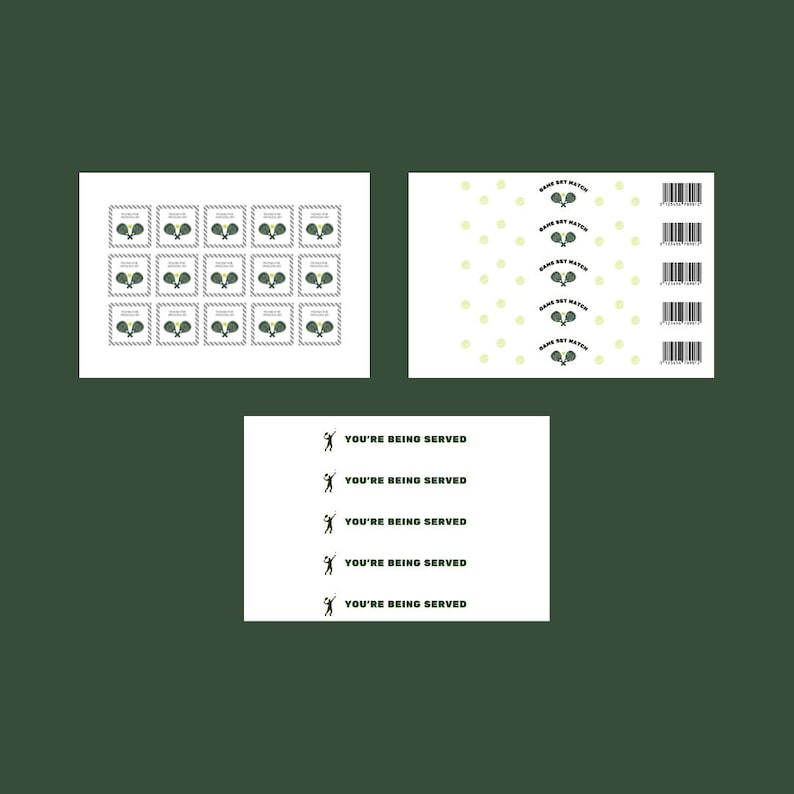 Water Label Padel Racket Padel Party Decor Kit for Padel Party Digital Invites Paddle Water ...