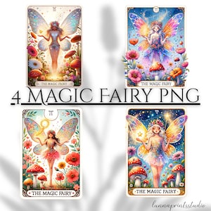 PNG Clipart bündeln | Magische Fee PNG Digital Download | Fantasy Fee Clipart | Verzauberte wunderliche Kunst | Druckbare Fee Clipart Designs x4
