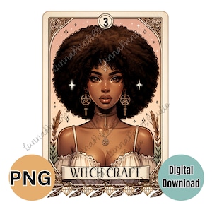 WITCH CRAFT Tarot Card Inspired PNG design, witchy tarot card, Sublimation print, transfer image, digital download, Witches clipart