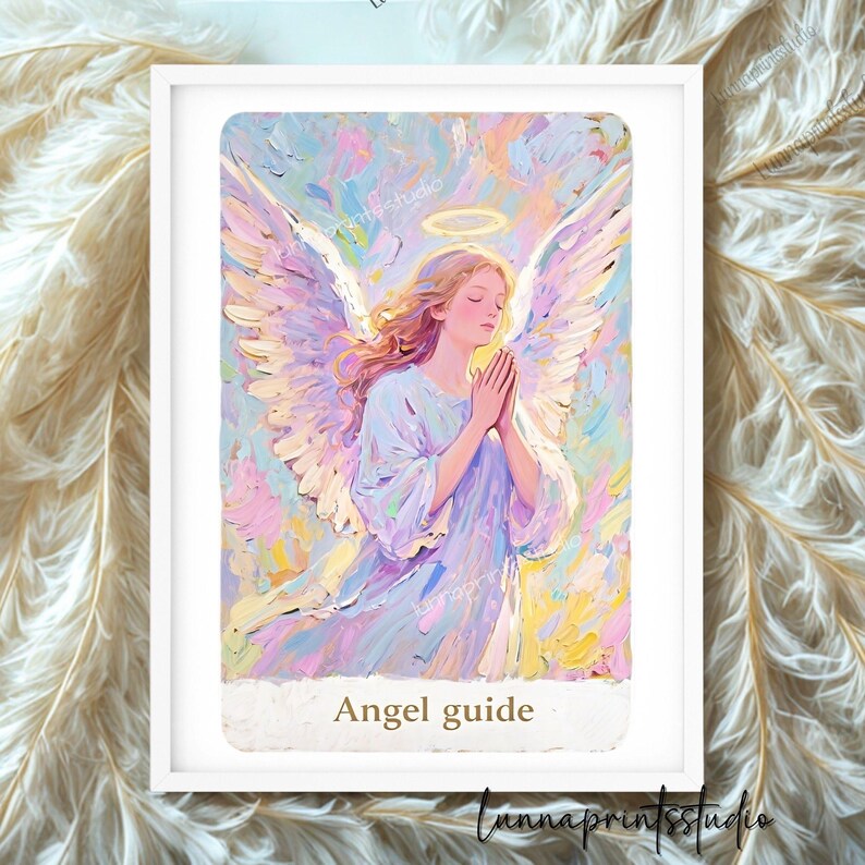 Angelic Guid Angel Guide Clipart, Celestial Tarot Style, Acrylic Painting PNG ...