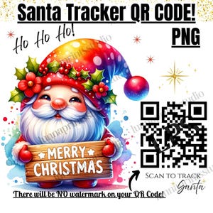 Santa Tracker QR Code PNG: Christmas Eve Activity (Digital Download
