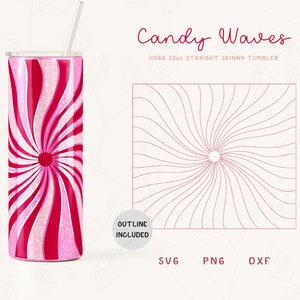 Waves Candy Burst Tumbler Template SVG for Hogg 20oz Straight Skinny Tumbler, Burst Template for Tumblers, Skinny Tumbler Sublimation Png