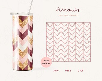 Chevron Tangram Tumbler Template SVG, DXF for Hogg 20oz Straight Skinny Tumbler, Burst Tumbler Template, Skinny Tumbler Sublimation Png