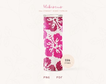 Hibiscus SS16 RHINESTONE Honeycomb Pattern for 20oz Straight Skinny Tumbler, Rhinestone Tumbler Sublimation PNG
