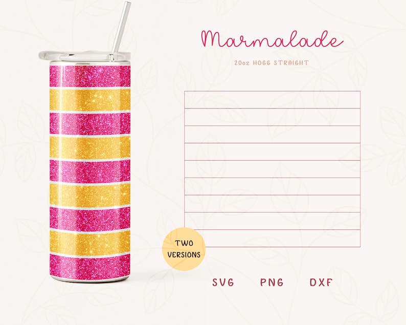 Stripes Tumbler Template SVG DXF for Hogg 20oz Straight Etsy