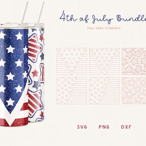 Burst Tumbler Template BUNDLE SVG for Skinny Hogg 20oz | USA Flag Burst Template for Tumblers | 4th July Skinny Tumbler Sublimation Png