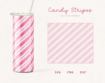 Candy Stripe Tumbler Template SVG, DXF for Hogg 20oz Straight Skinny Tumbler, Tangram Burst Tumbler Template, Skinny Tumbler Sublimation Png