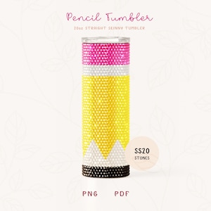 Pencil SS20 RHINESTONE Honeycomb Pattern for 20oz Straight Skinny Tumbler, Rhinestone Tumbler Sublimation PNG