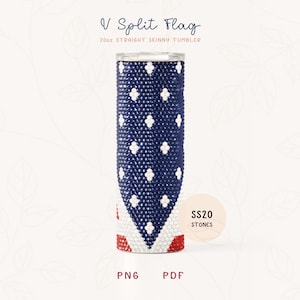 V Split Flag SS20 RHINESTONE Honeycomb Pattern for 20oz Straight Skinny Tumbler | Rhinestone Tumbler Sublimation PNG