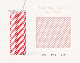 Candy Cane Tumbler Template SVG, DXF for Hogg 20oz Straight Skinny, Tangram Burst Tumbler Template, Skinny Tumbler Sublimation Png