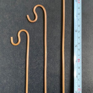 Marcador de etiqueta para plantas, cabide e estacas de cobre sólido para jardim, cajado de pastor (conjunto de 5) - SOMENTE ESTACAS - Feito à mão