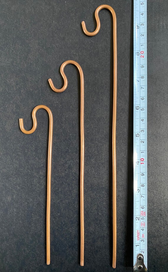 Solid Copper Garden Sheperd's Crook Plant Tag Label Marker Hanger Stakes (Set of 5) - STAKES ONLY - Hand Made