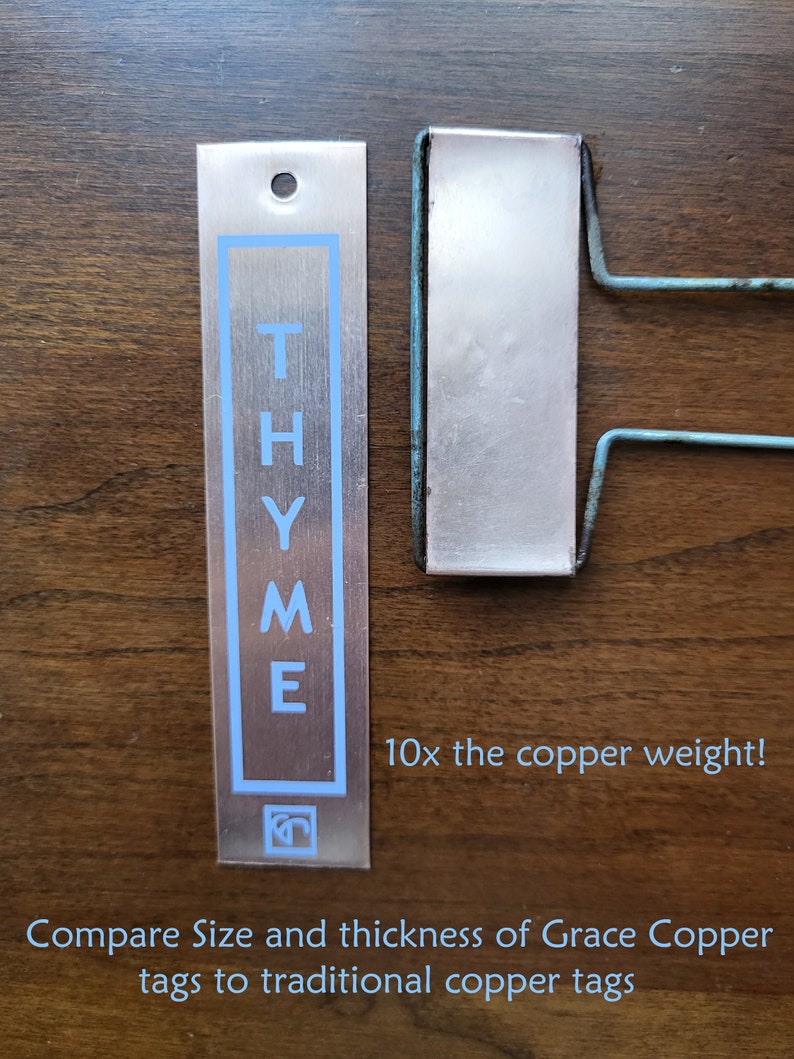 Copper Tags Custom Copper Herb and Garden Tag With 10