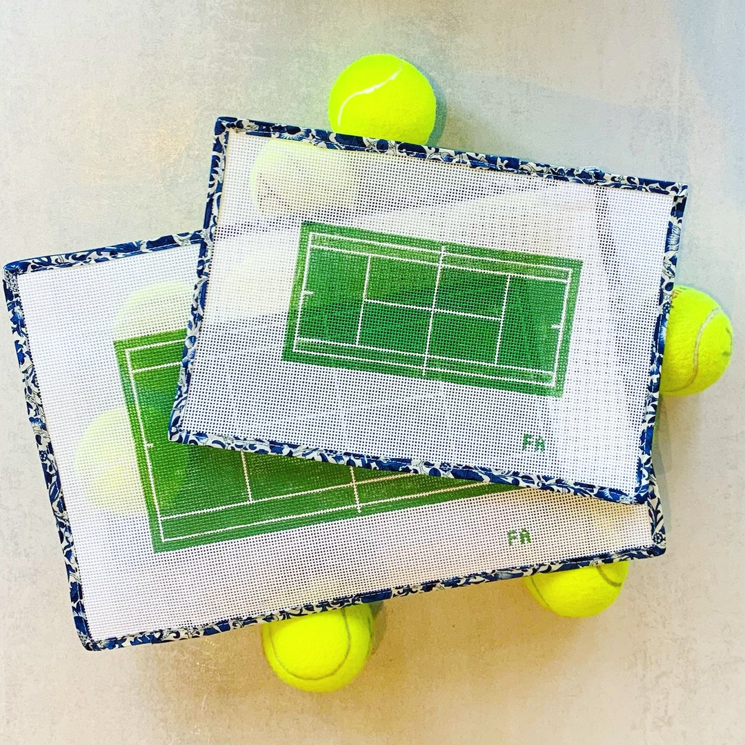 Tennis Court Handpainted Needlepoint Canvas Etsy