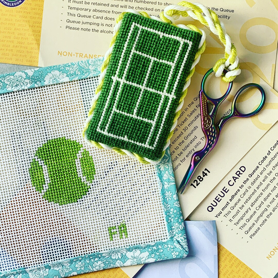 Mini Tennis Ball Handpainted Needlepoint Canvas Etsy