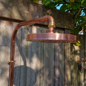 Copper outdoor shower handmade to order, custom made, industrial design image 7