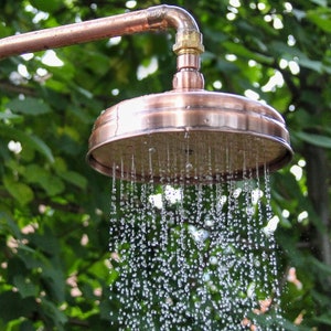 Copper outdoor shower handmade to order, custom made, industrial design image 8