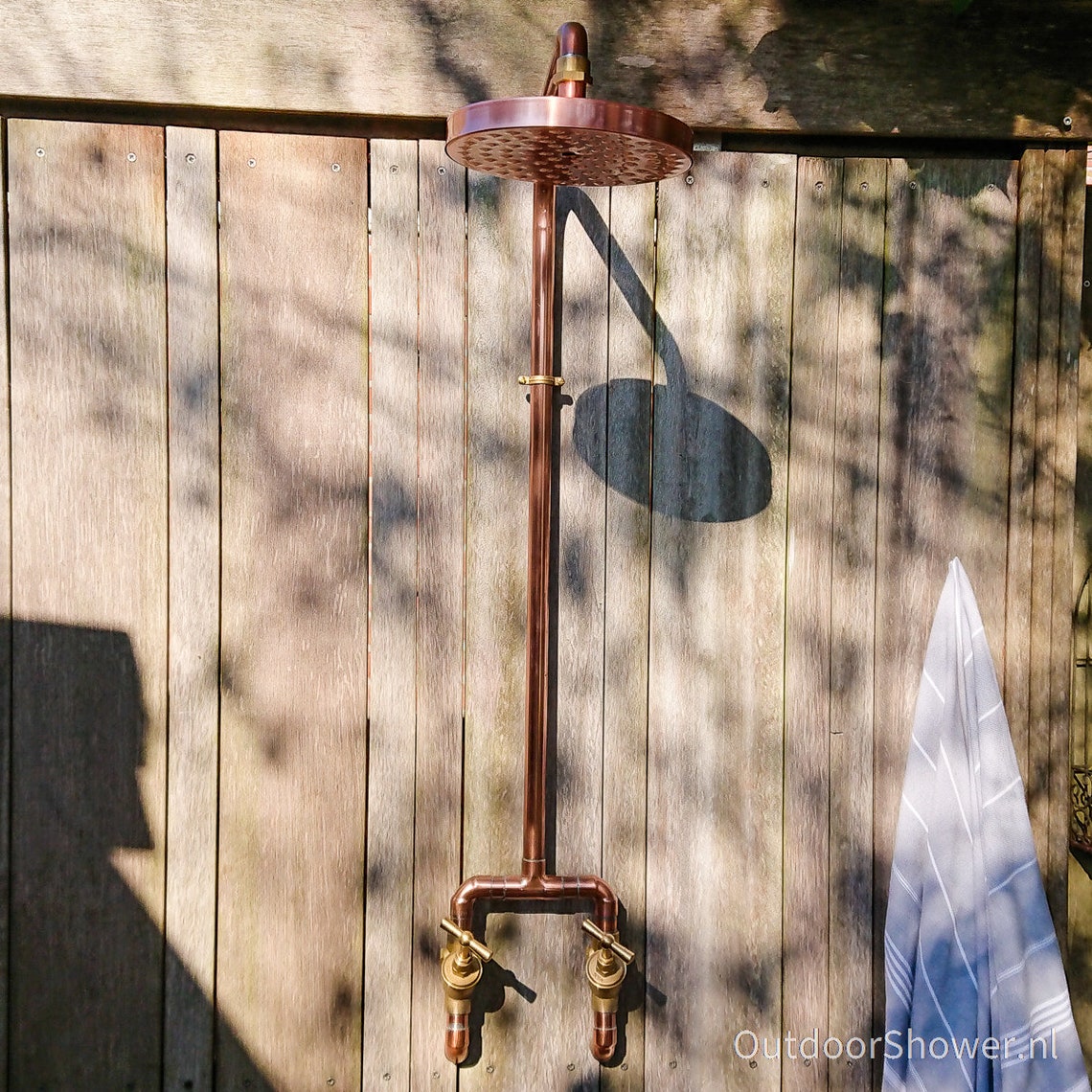Copper Outdoor Shower Handmade to Order, Custom Made, Industrial Design
