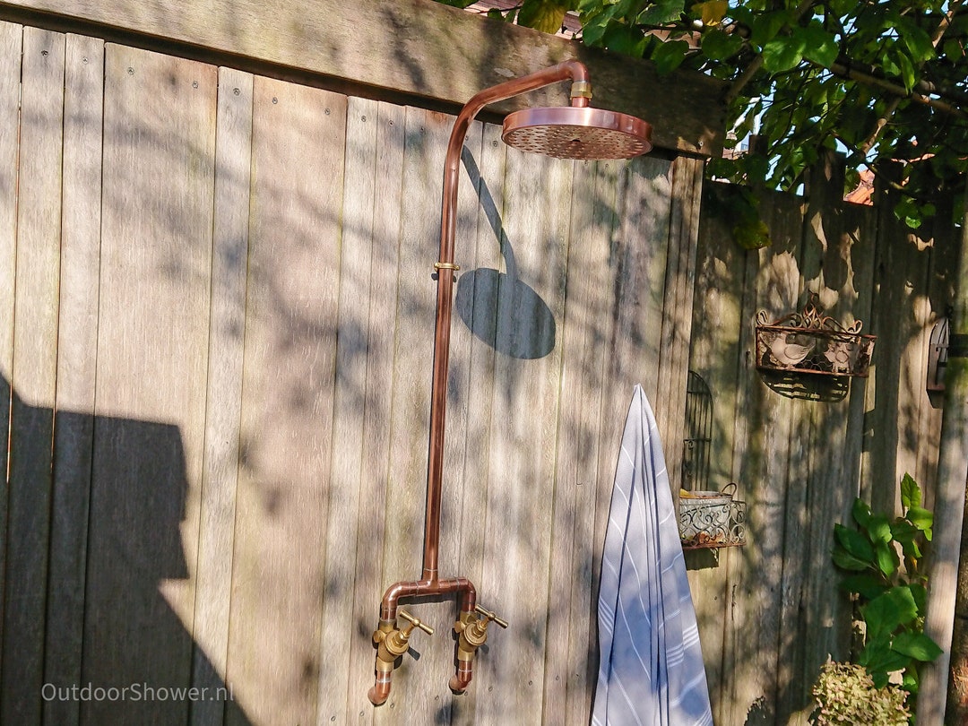 Copper Outdoor Shower Handmade to Order, Custom Made, Industrial Design