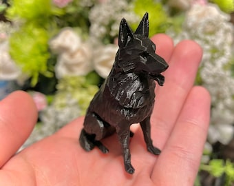 German Shepherd Figurine, Black German Shepard Dog Gift, German Shepard Gift, German Shepard Owner, Gift For Dog Owner, Dog Lover Gift