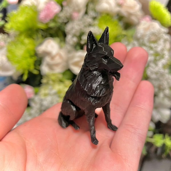 German Shepherd Figurine, Black German Shepard Dog Gift, German Shepard Gift, German Shepard Owner, Gift For Dog Owner, Dog Lover Gift