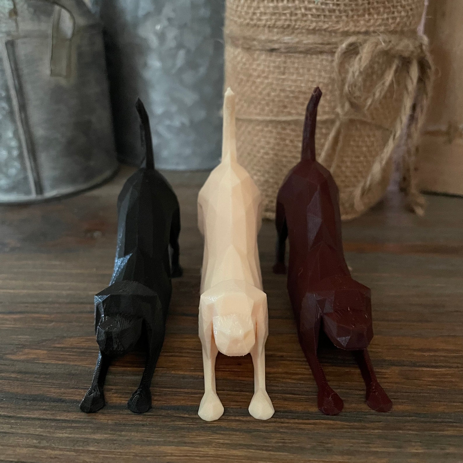 Handmade Black Labrador Retriever Miniature Dog Figurine – Plastic Craft Collectible