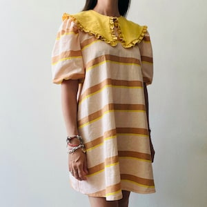 Sewing digital pattern - Mini dress or blouse with big collar and sleeve tucks // Cartamodello PDF Mini abito o blusa con colletto over