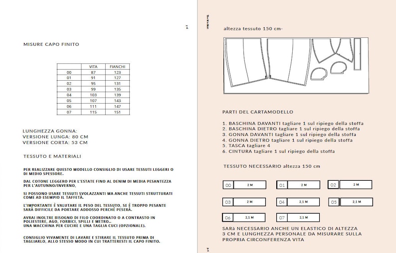 Sewing Digital Pattern Wide gathered skirt // Cartamodello PDF gonna arricciata con elastico in vita themiaskirt immagine 10