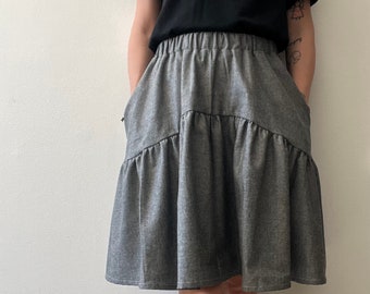 Sewing Digital Pattern - Wide gathered skirt // PDF pattern gathered skirt with elastic waist #themiaskirt
